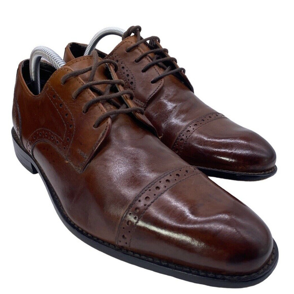 Stacy Adams Mens 8M Old Money Classic Oxford Cognac Brown Refined